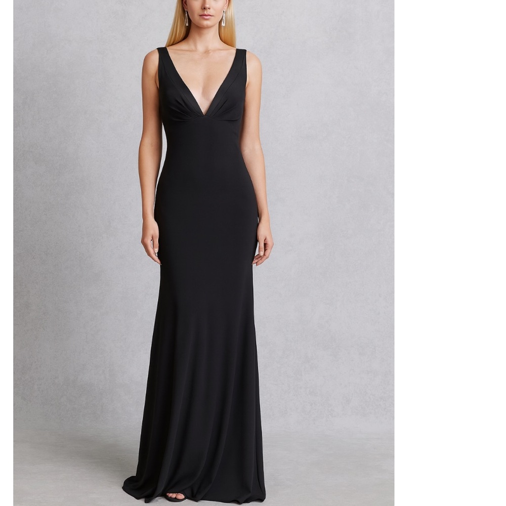 Laundry Shelli Segal black gown Y2K pretty woman maxi dress silk wedding bra 12